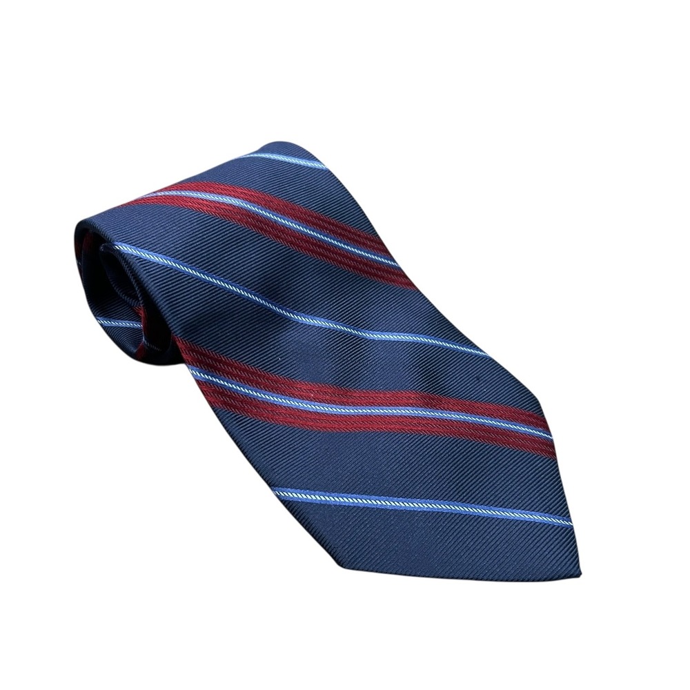Brooks Brothers 346 Repp Tie‎ Stripe Blue Red Silk Blend Office Business Career